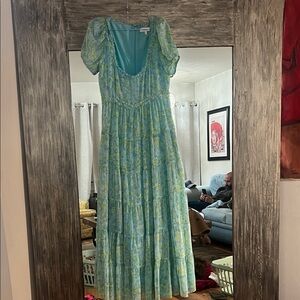 Likely Light Blue Floral Maxi Dress